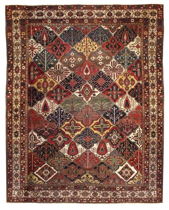 Antique Bakhtiari Handwoven Tribal Rug, JF4751