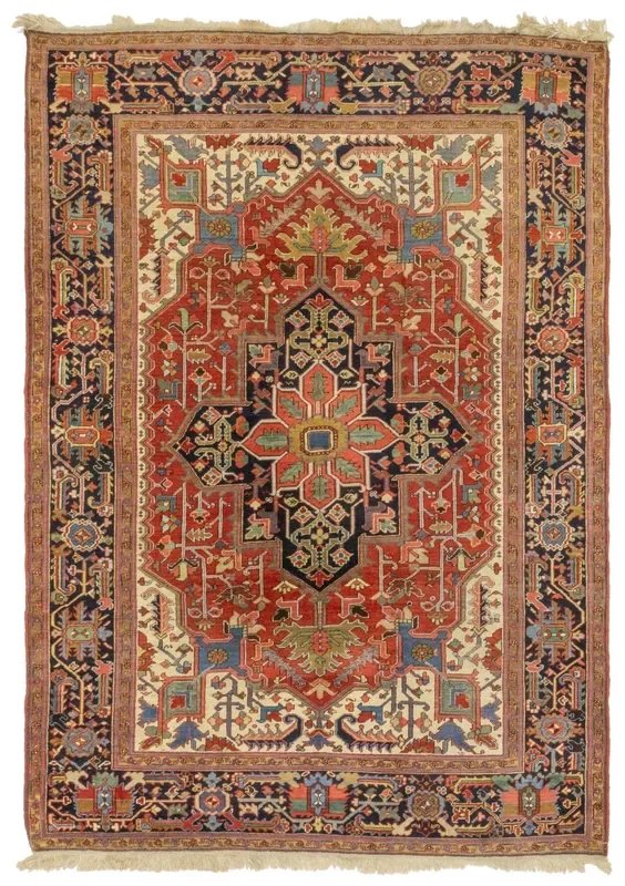 Antique Heriz Handwoven Tribal Rug, J76442