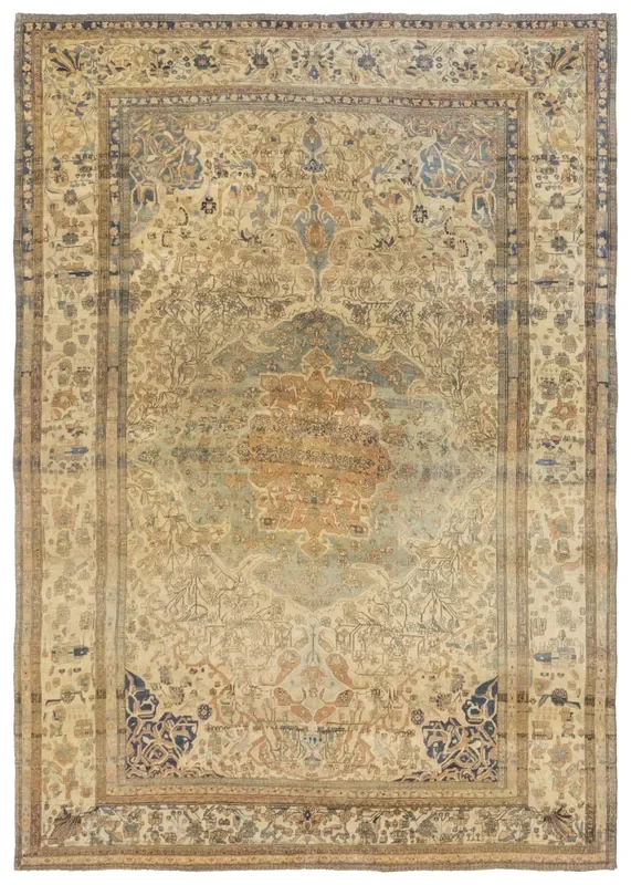 Antique Motasham Kashan Handwoven Traditional Rug, J76793