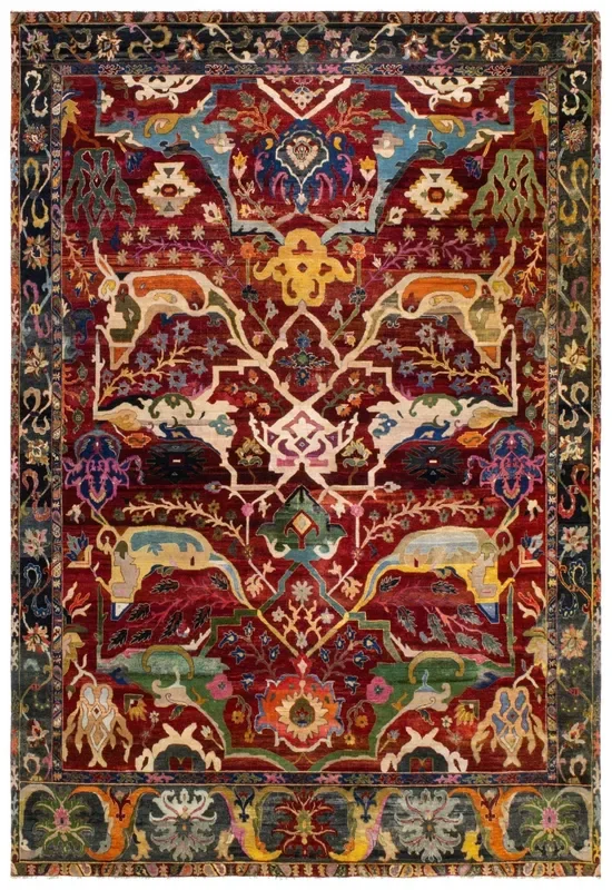 Arabesque Agra Handwoven Tribal Rug, J80586