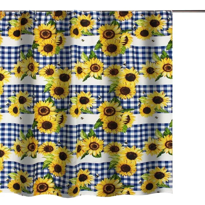 Barefoot Bungalow Sunflower Bath Shower Curtain – Gold 72×72