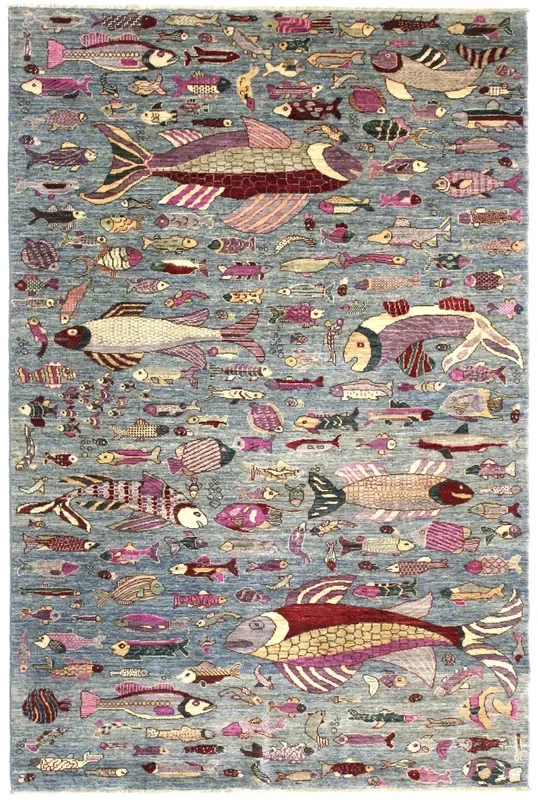 Big Fish Handwoven Contemporary Rug, J69777