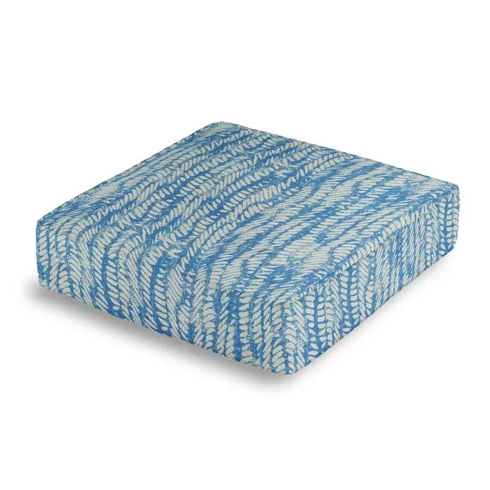 Box Floor Pillow in Rope Walk – Persian Blue