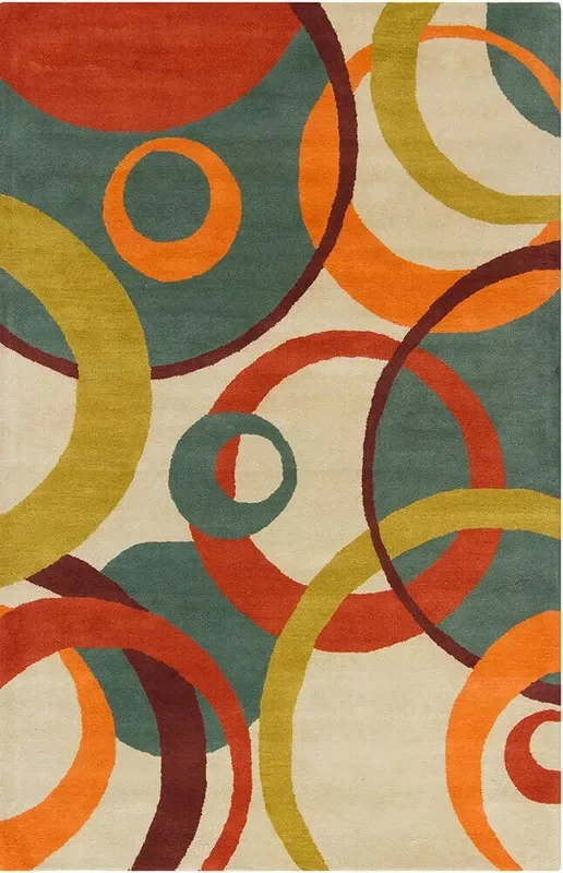 Chandra Allie All03 Orange / Rust / Green / Cream Rugs