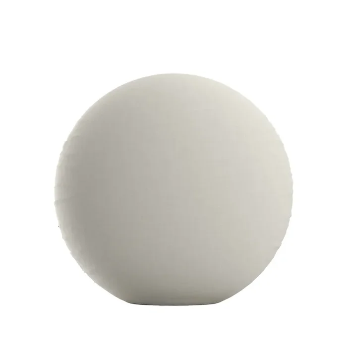 Circular Throw Pillow in Classic Linen Heathered Dove