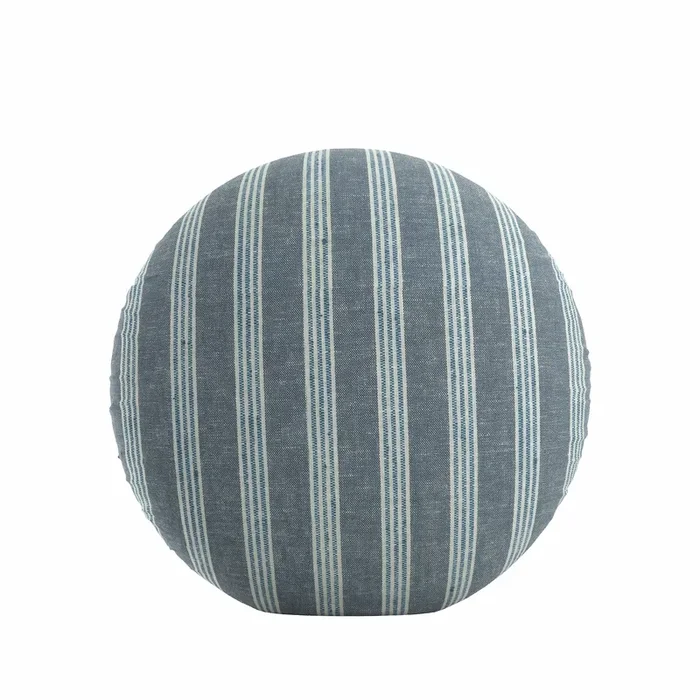 Circular Throw Pillow in Nautical Stripes – Surfs Up