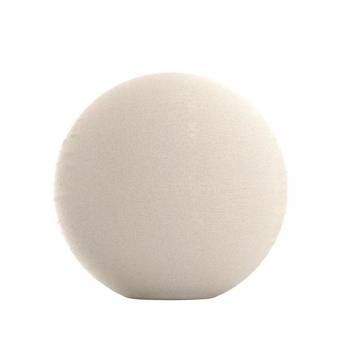 Circular Throw Pillow in Slubby Linen – Ivory