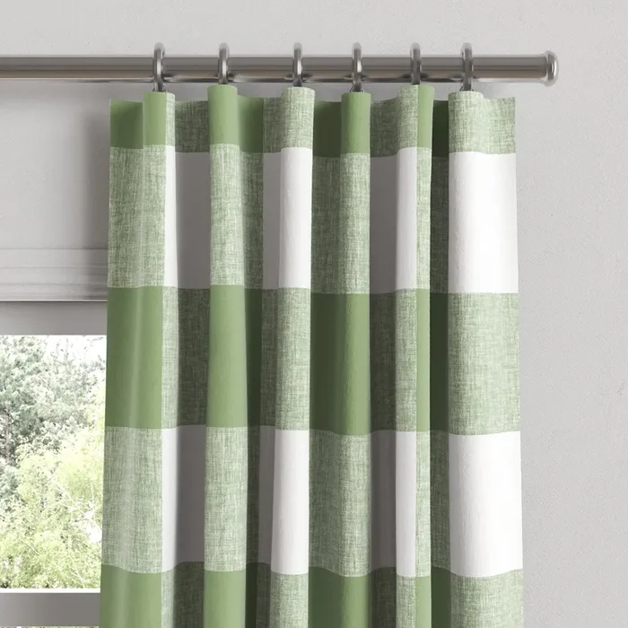Convertible Drapery in Buffalo Check – Sage