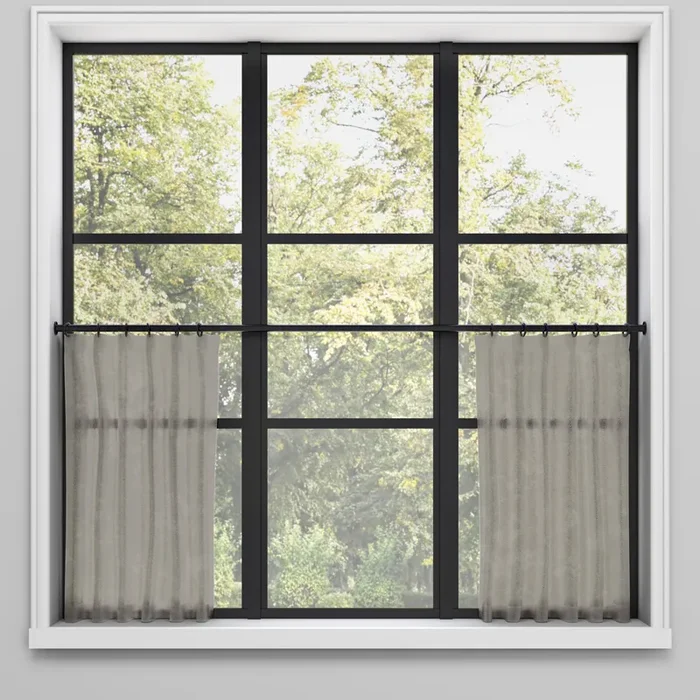 Convertible Pleat Cafe Curtain in Linen Sheer – Cinder