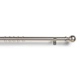 Custom Adjustable Drapery Hardware in Nickel With Luna Finial