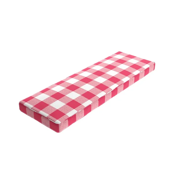 Custom Bench Cushion in Buffalo Check – Flamingo