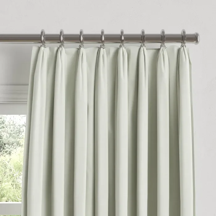 Euro Pleat Drapery in Classic Linen – Heathered Dove