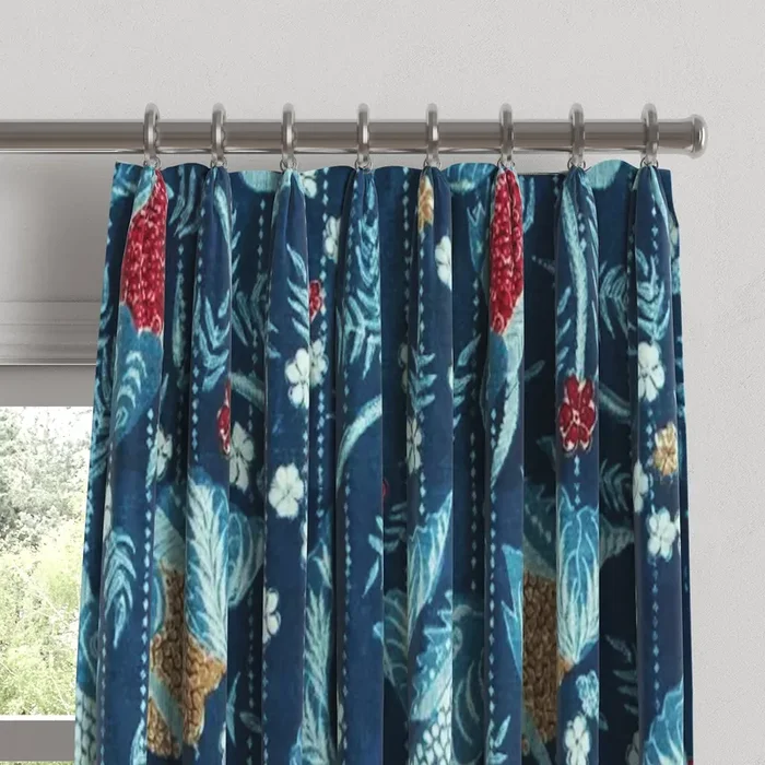 Euro Pleat Drapery in Koi Pond – Blue