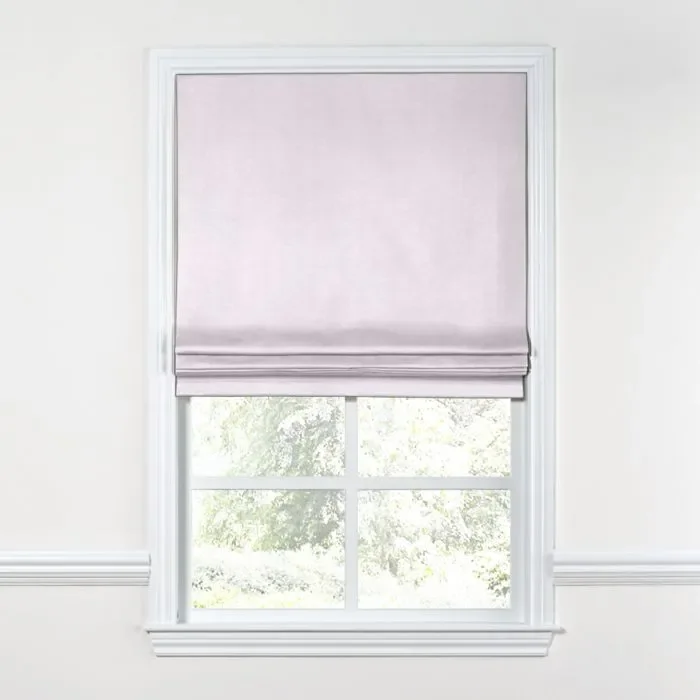 Flat Roman Shade in Classic Linen – Lavender