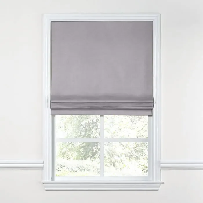 Flat Roman Shade in Classic Linen – Orchid