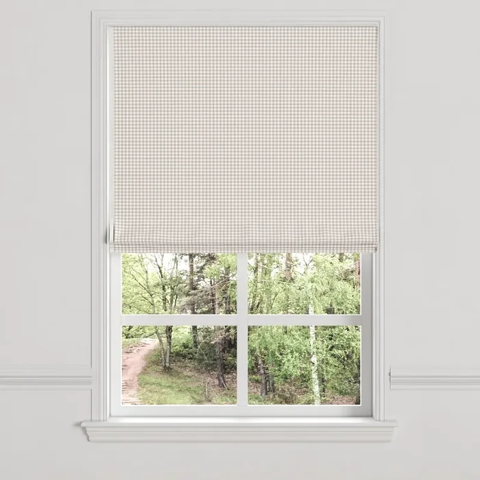 Flat Roman Shade in Gingham – Hay