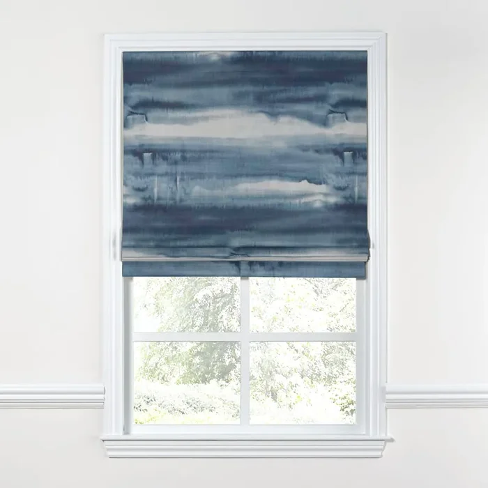 Flat Roman Shade in Up In The Sky – Blue