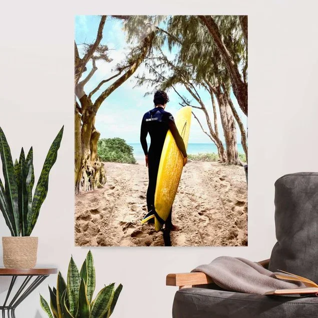 Glasbild Surf mit mir