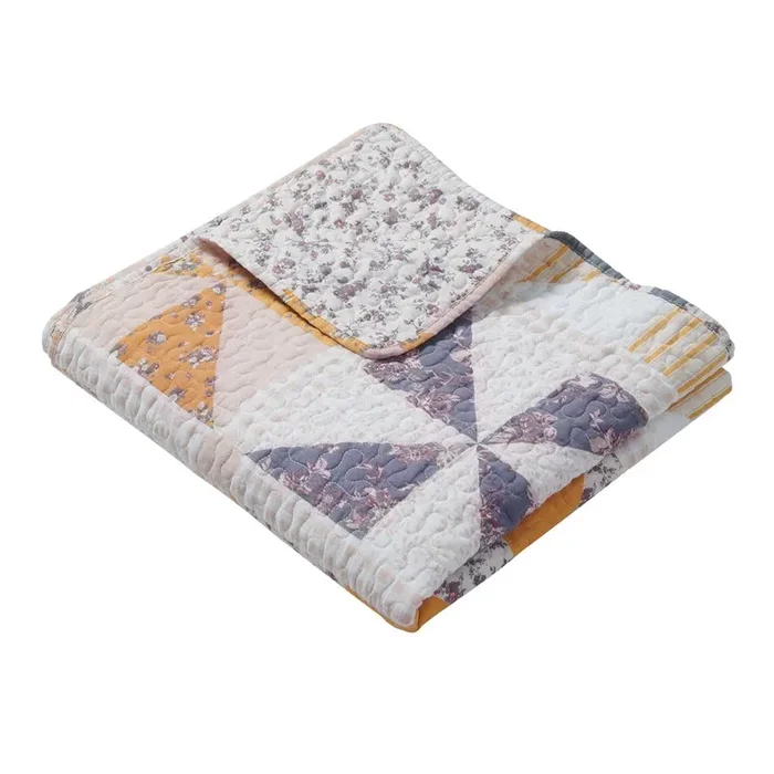 Greenland Home Fashions Pinwheel & Posey Ultra Soft Lightweight Throw Blanket 50″ x 60″ Peach