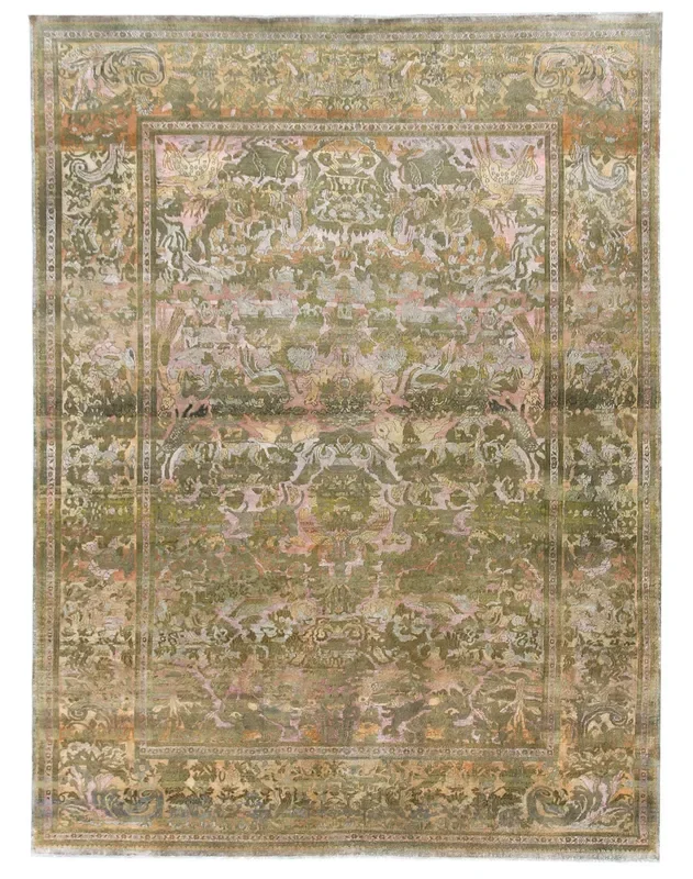 Hunting Handwoven Transitional Rug, J70148