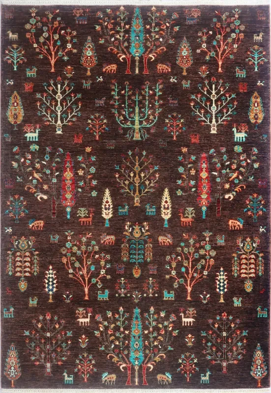 Luri Trees Handwoven Tribal Rug, J63785