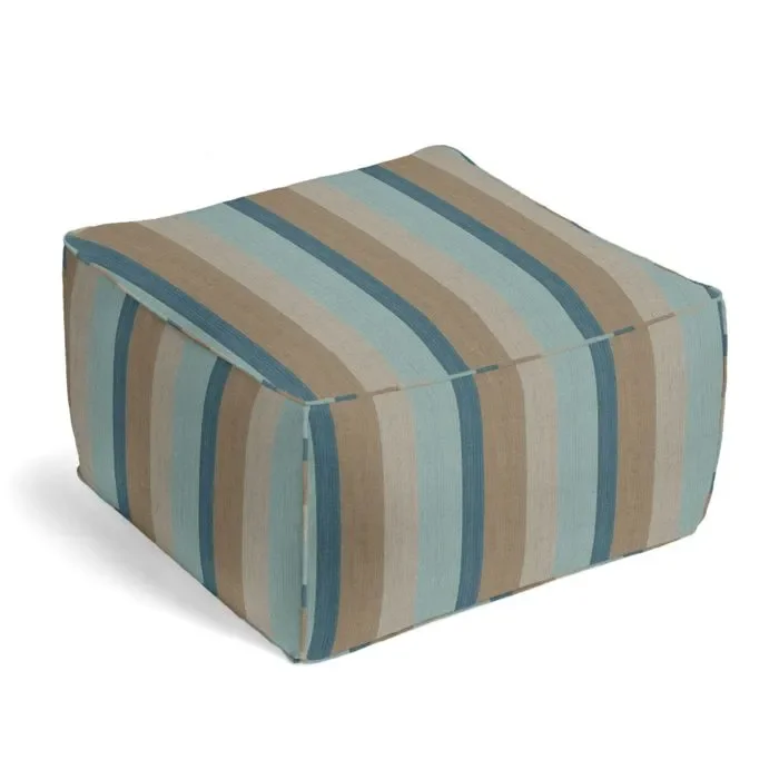 Outdoor Pouf in Sunbrella® Gateway – Mist