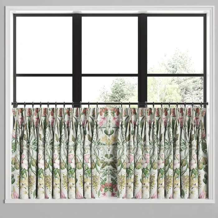 Pinch Pleat Cafe Curtains in Botanical – Seamist