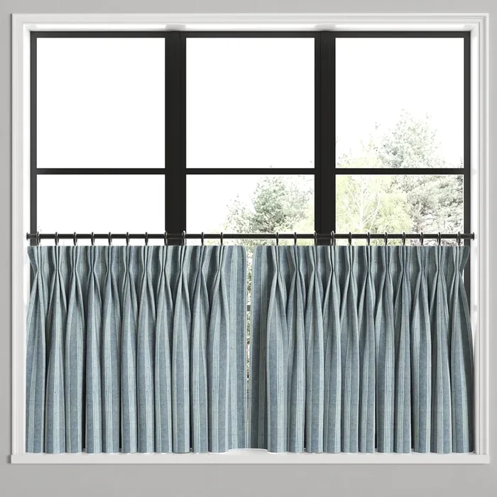 Pinch Pleat Cafe Curtains in Nautical Stripes – Surfs Up