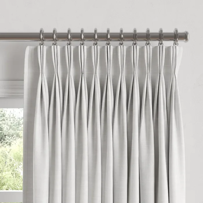 Pinch Pleat Drapery in Lush Linen – White
