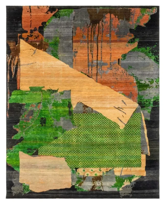 Quilting Handwoven Contemporary Rug, J77197