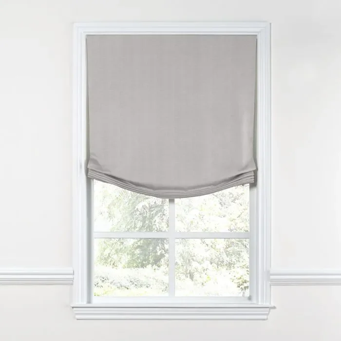 Relaxed Roman Shade in Lush Linen – Smokey Quartz