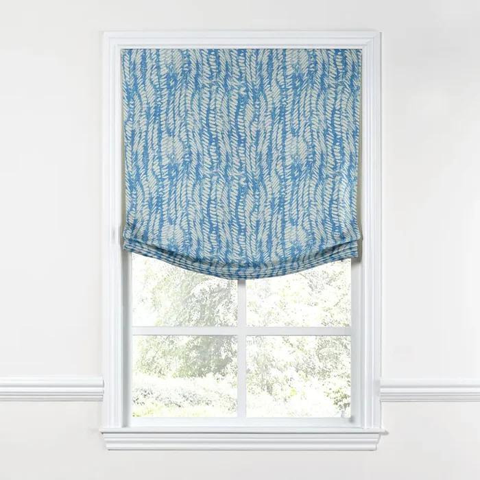 Relaxed Roman Shade in Rope Walk – Persian Blue