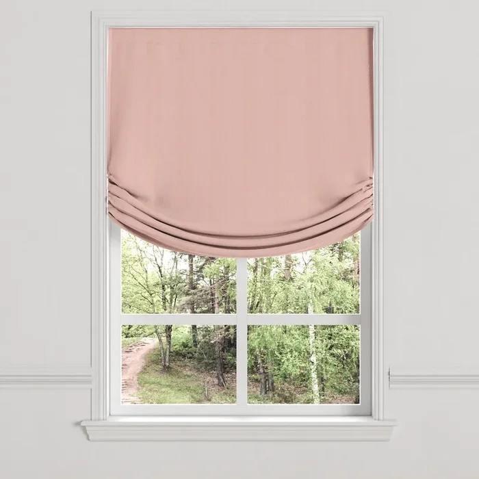 Relaxed Roman Shade in Slubby Linen – Think Pink
