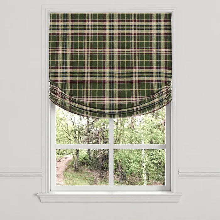Relaxed Roman Shade in Tartan – Evergreen