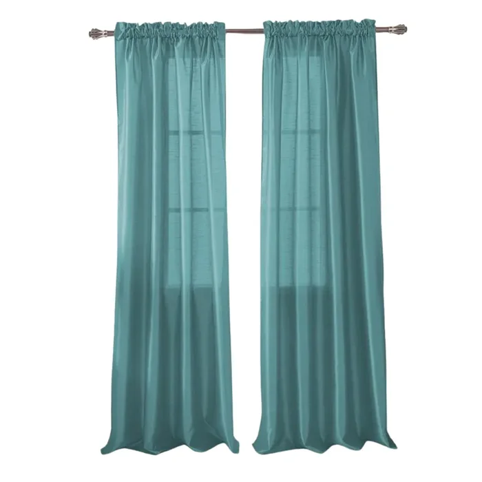 RT Designers Collection Nikki Premium Rod Pocket Curtain Panel 54″ x 95″ Teal