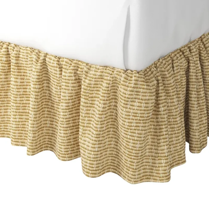 Ruffle Bedskirt in Ditsy – Saddle