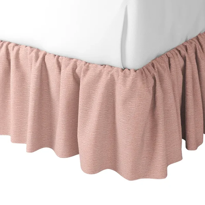 Ruffle Bedskirt in Slubby Linen – Think Pink
