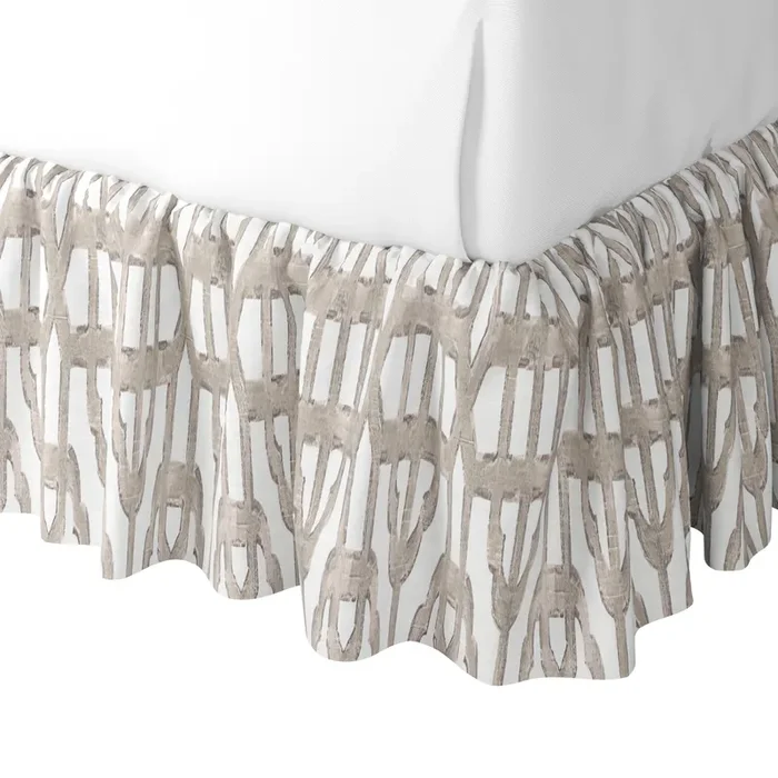 Ruffle Bedskirt in Trellis Like It Is – Beige