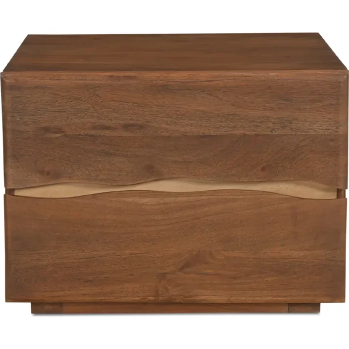 Shop Moe‘s BB-1002-03 Watson 2 Drawer Nightstand Live Edge Walnut Brown Acacia Wood