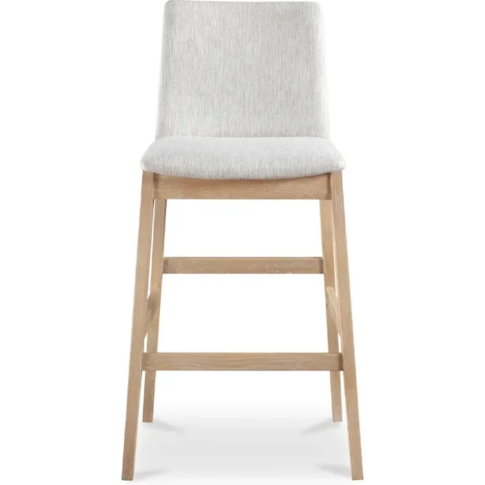 Shop Moe‘s BC-1140-29 Deco Bar Stool Light Grey Fabric Oak Wood