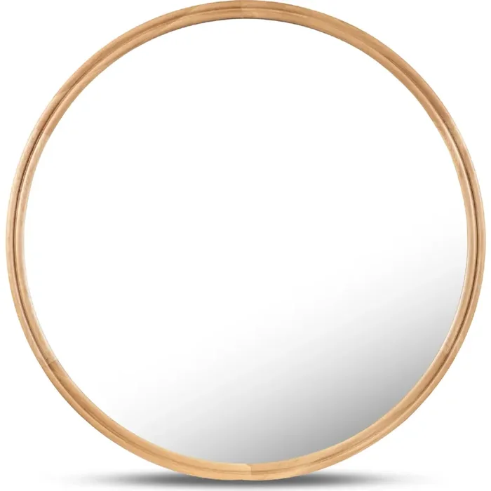 Shop Moe‘s BC-1149-24 Alcott 36″ Round Mirror Natural Finish Oak