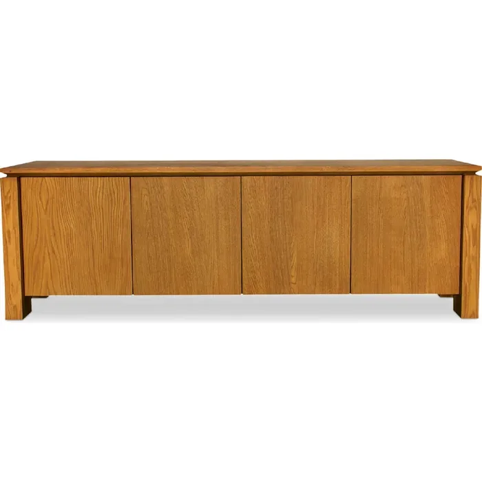 Shop Moe‘s FC-1008-03 Brook 80″ Media Unit Cabinet Country Oak Brown Finish Wood