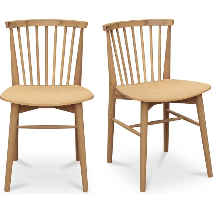Shop Moe‘s FC-1013-24 Marley Dining Chair Natural Finish Oak Wood (Set of 2)