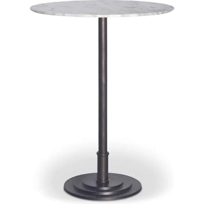 Shop Moe‘s FI-1120-18-0 Tori Outdoor 30″ Round Bar Table White Marble Cast Aluminum
