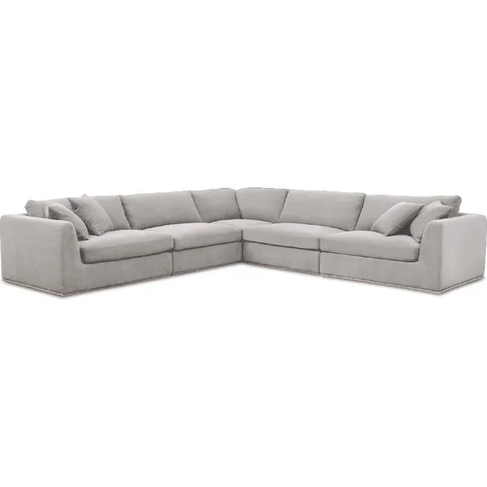 Shop Moe‘s MO-1020-29 Rue 5 Piece L Modular Sectional Sofa Flecked Grey Fabric