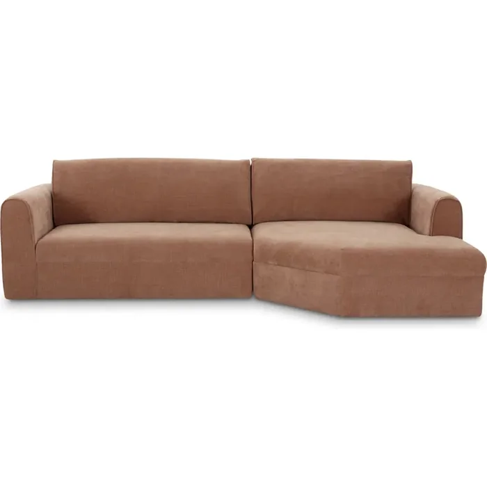Shop Moe‘s OA-1058-33-R-0 Madrid Sectional Sofa w/ Right Facing Chaise Pink Chenille Fabric