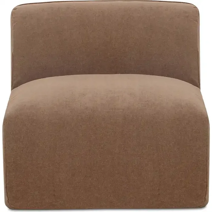 Shop Moe‘s OA-1080-03 Isla Slipper Chair Modular Sectional Unit Mocha Brown Fabric
