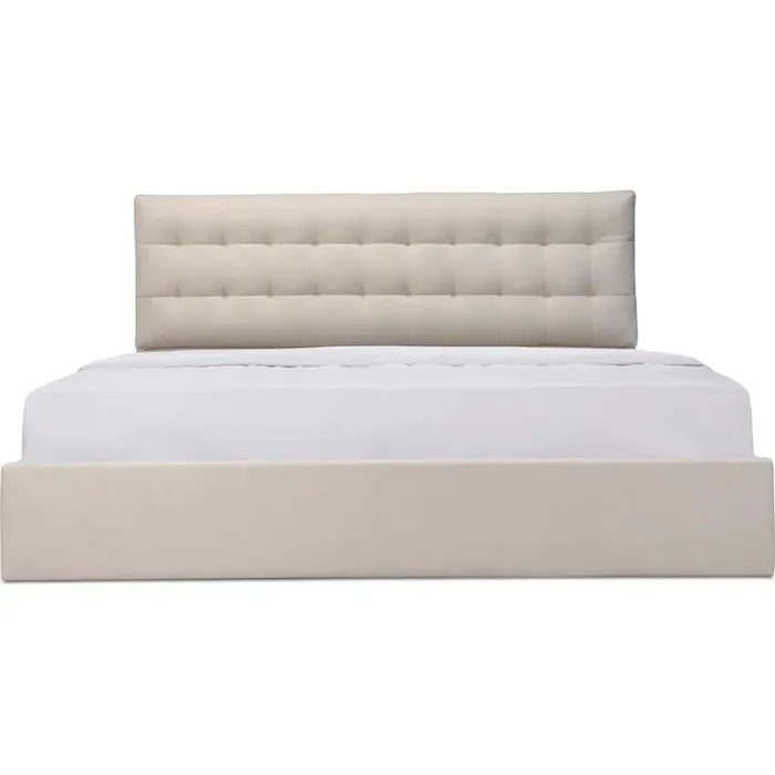 Shop Moe‘s RN-1155-05-0 Sebastion Queen Storage Bed Tufted Cream Fabric