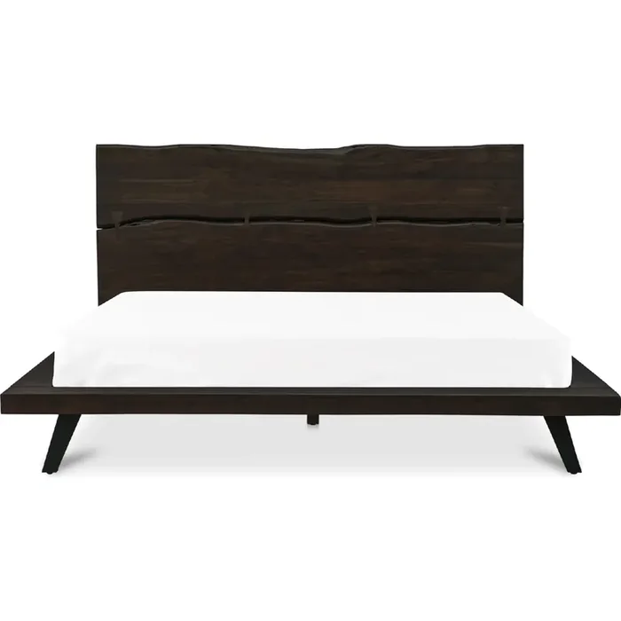 Shop Moe‘s UH-1007-20-0 Madagascar King Platform Bed Dark Brown Live Edge Acacia Wood Metal
