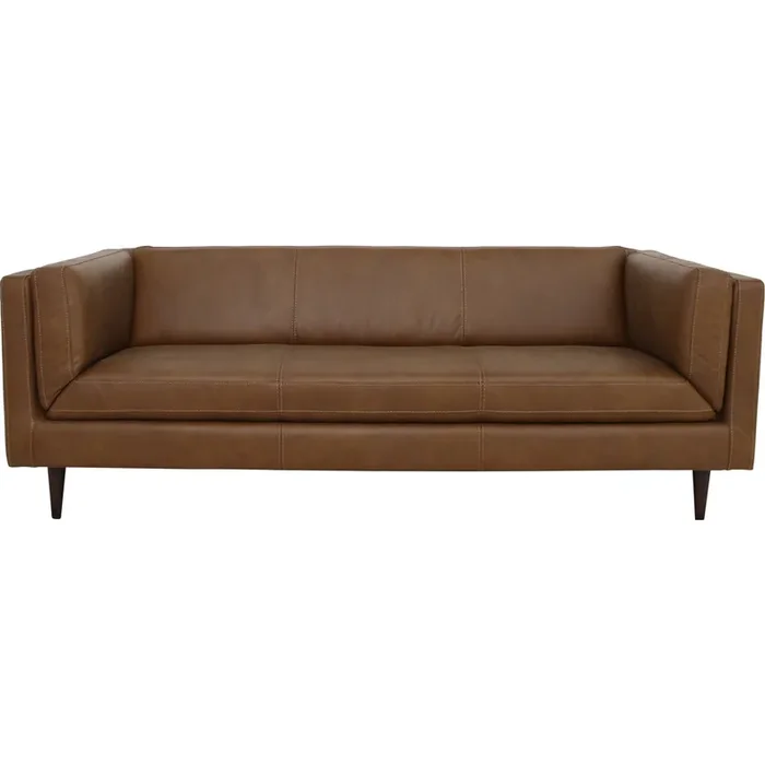 Shop Moe‘s XQ-1025-03 Woods Sofa Brown Top Grain Leather